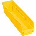 Global Industrial Plastic Nesting Storage Shelf Bin 4-1/8inW x 17-7/8inD x 4inH Yellow 184839YL